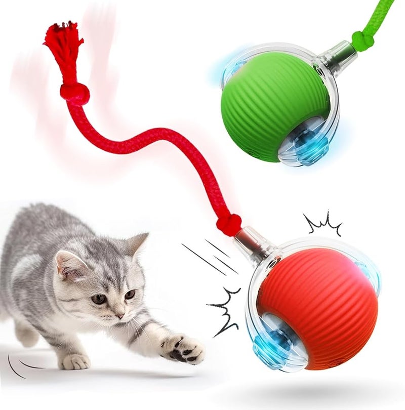 Interactive Self Rolling Cat Toy Ball Automatic Moving Pet Toy 2 Pcs - Image 2
