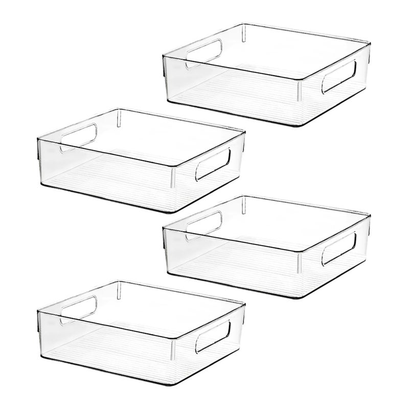 ShelfShaper Clear Plastic Storage Bins, Perfect for Kitchen Organization or Pantry Organization and Storage, Fridge Organizer Plastic Bins, Pantry Organization and Storage Bins, Cabinet Organizers - Image 1