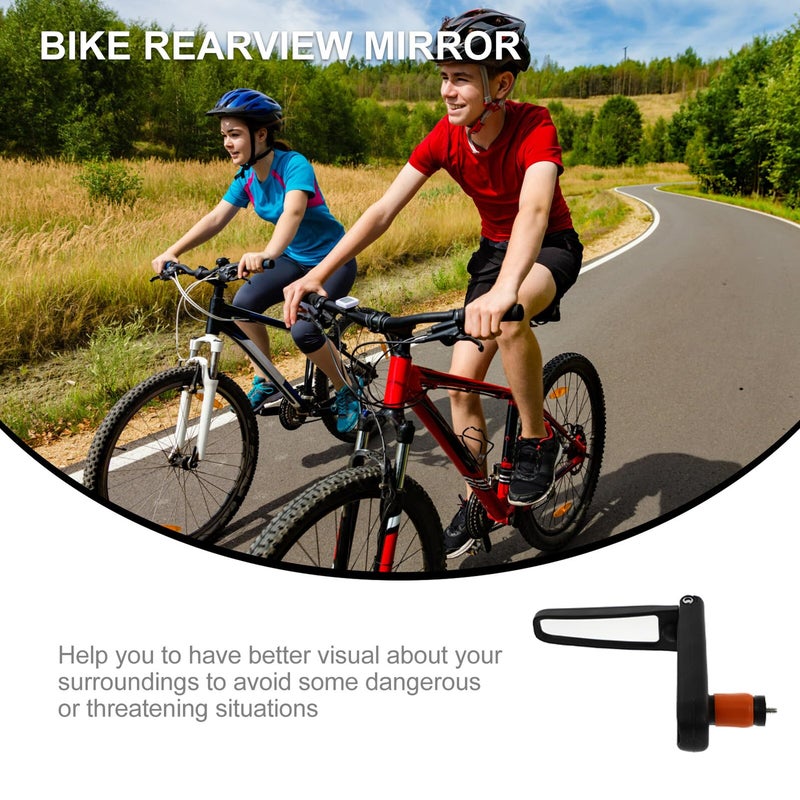 Universal Bike Rearview Mirror Adjustable Angle Handlebar Mount for Road Mountain Bikes Black - Image 4