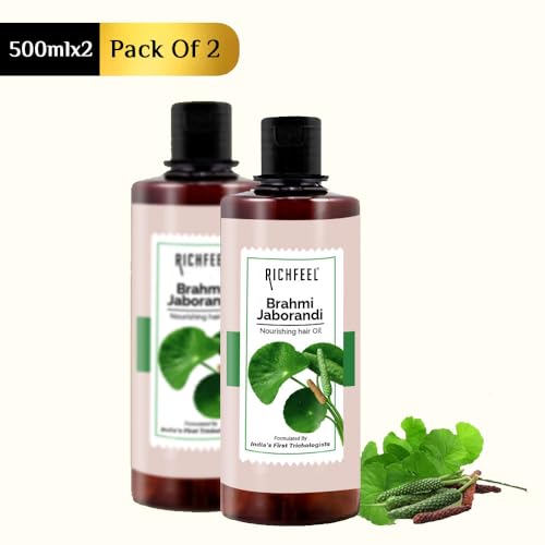 Richfeel Richfeel Brahmi Jaborandi Nourishing Hair Oil - Strengthens, Nourishes, Promotes Growth, and Soothes | 500 ml (Pack of 2) Brahmi Jaborandi Hair Oil 500 Ml Pack of 2 - Image 4