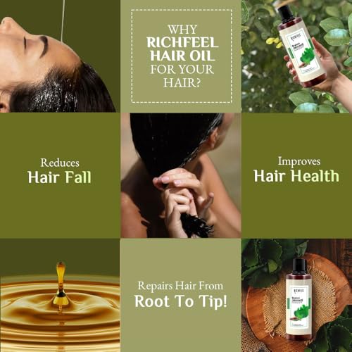 Richfeel Richfeel Brahmi Jaborandi Nourishing Hair Oil - Strengthens, Nourishes, Promotes Growth, and Soothes | 500 ml (Pack of 2) Brahmi Jaborandi Hair Oil 500 Ml Pack of 2 - Image 5