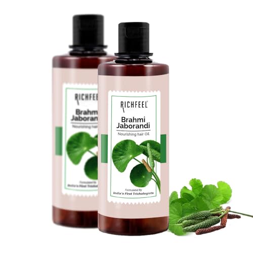 Richfeel Richfeel Brahmi Jaborandi Nourishing Hair Oil - Strengthens, Nourishes, Promotes Growth, and Soothes | 500 ml (Pack of 2) Brahmi Jaborandi Hair Oil 500 Ml Pack of 2 - Image 1