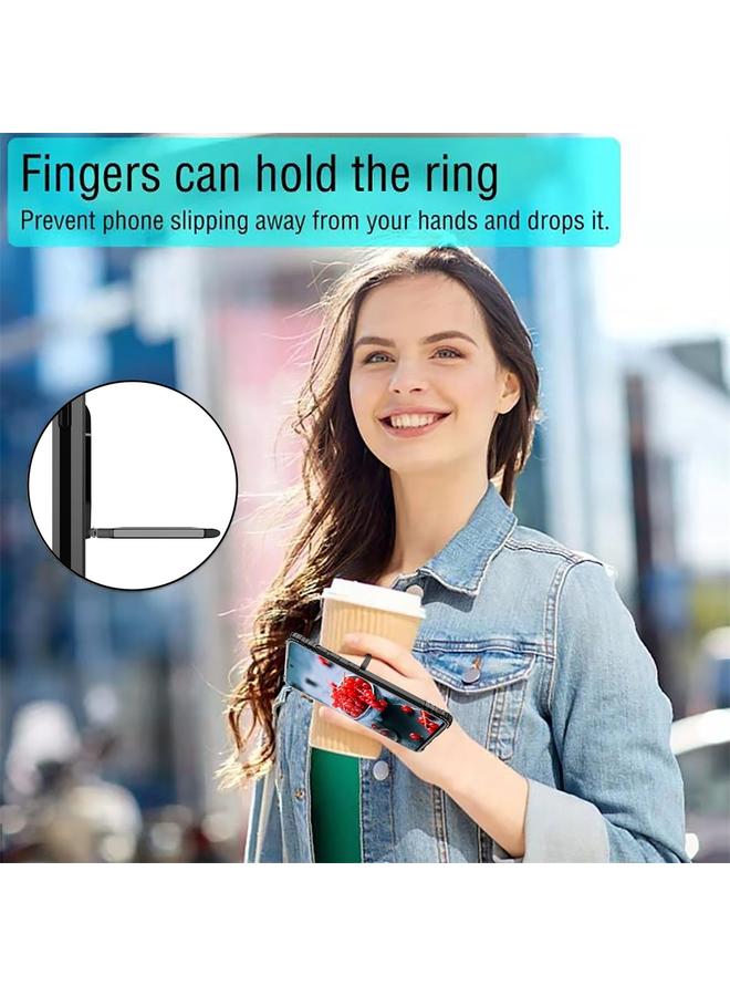 زبون جراب لهاتف Galaxy A71 مصنوع من ألياف الكربون مع حامل حلقي يدور 360 درجة - Image 5