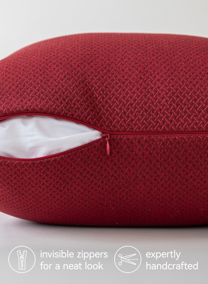 لحظة غطاء وسادة 30 × 50 سم أحمر مزين بملمس زخرفي، غطاء وسادة سجادة حديثة، غطاء وسادة موحد، عبوة من 2 قطعة لزينة المنزل، الأريكة، غرفة النوم - Image 3