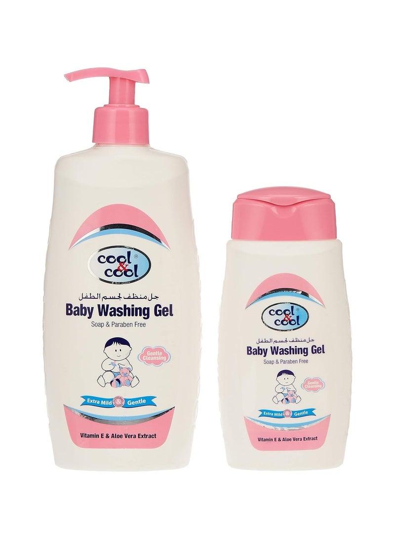 Cool & Cool Baby Washing Gel 500ML + 250ML Head To Toe Baby Bath, Dye Free,Tear Free, Vitamin-E & Aloe Vera Extract