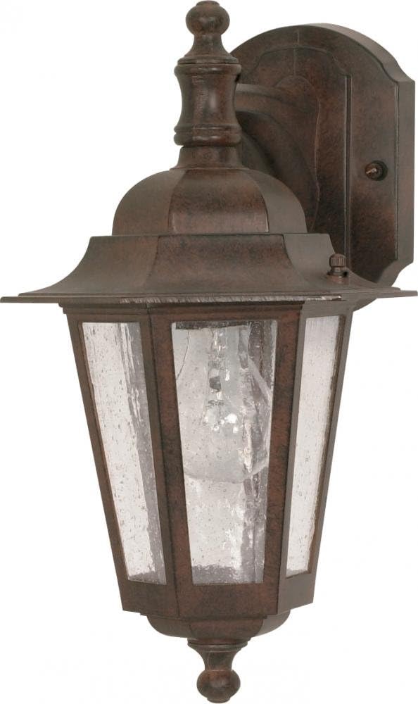 Nuvo 60989 Arm Down Wall Lantern with Clear Seeded Glass Old Bronze