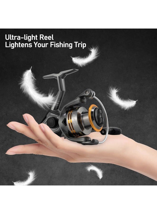 Dr.Fish Gryphon Spinning Reel, Light Weight Fishing Reels Graphite Body, Ultra Smooth 9+1 Stainless BBS, 18Lb Max Drag, Aluminum Spool Size 2000 Crappie Bass Freshwater - Image 3