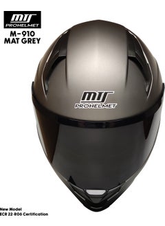 MTS M-910 Matte Gray Helmet with Sun Visor (Black Glass)  - Image 4
