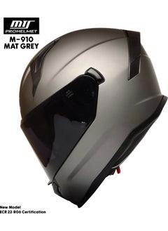 MTS M-910 Matte Gray Helmet with Sun Visor (Black Glass)  - Image 3