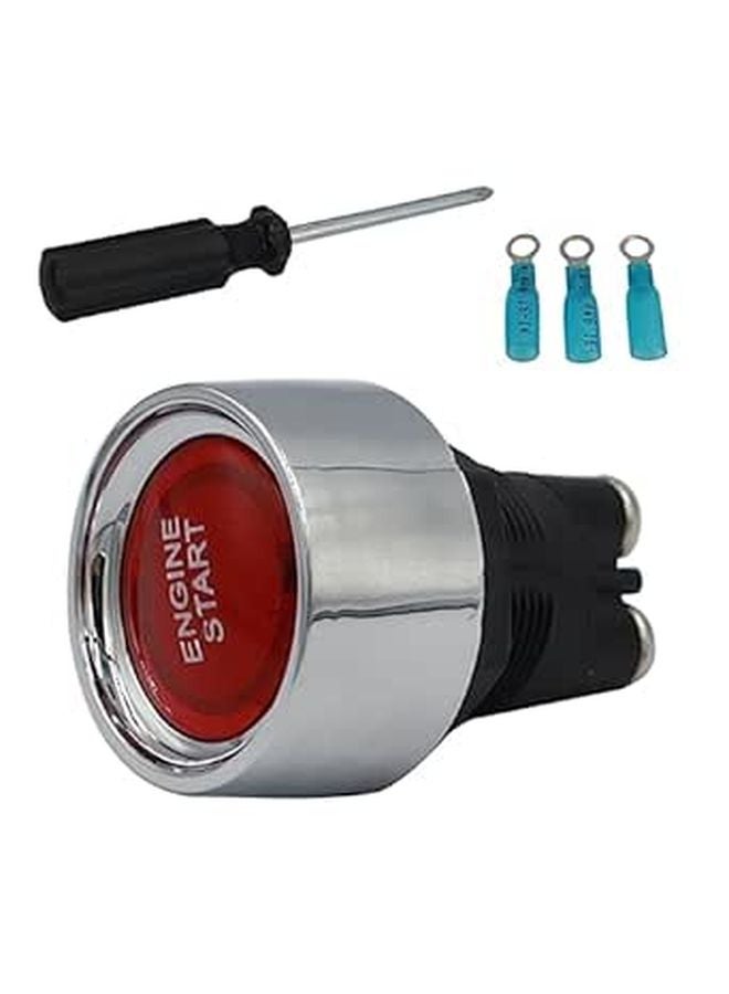 Universal Fit Push Button Start Ignition Switch Engine Starter Kit Black - Image 1