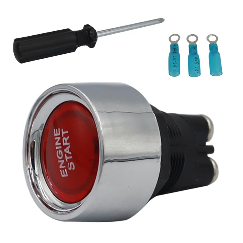 Universal Fit Push Button Start Ignition Switch Engine Starter Kit Black - Image 2