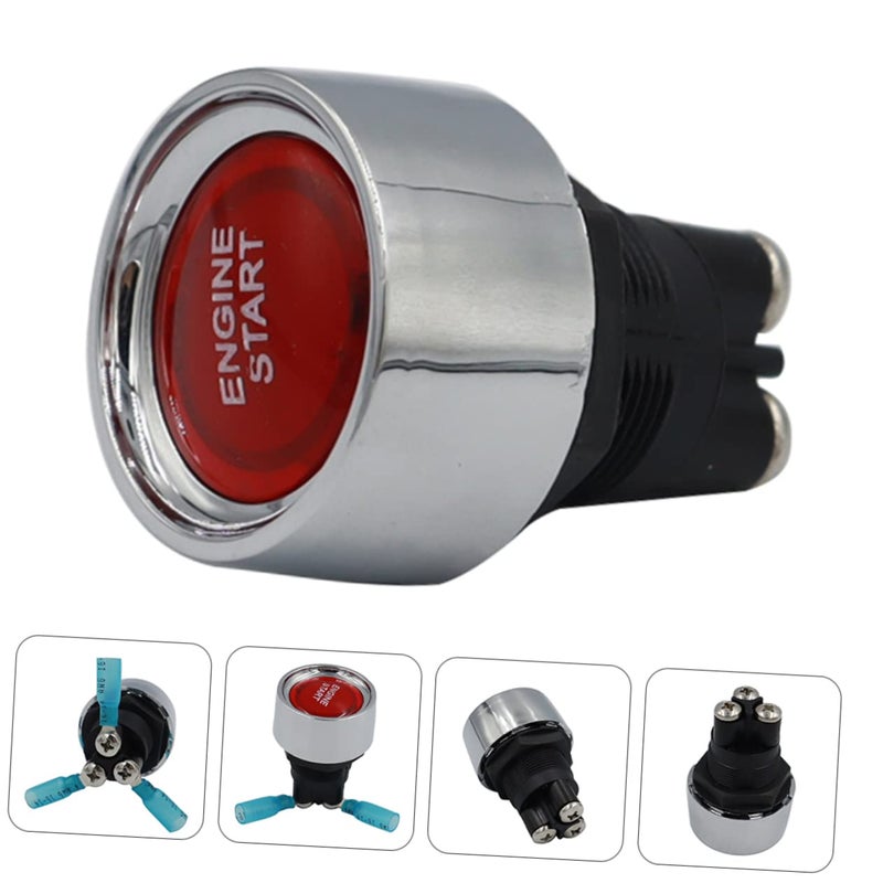 Universal Fit Push Button Start Ignition Switch Engine Starter Kit Black - Image 3