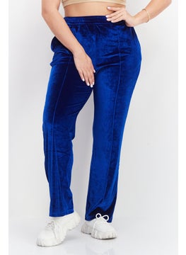 Women Regular Fit Solid Pants, Blue