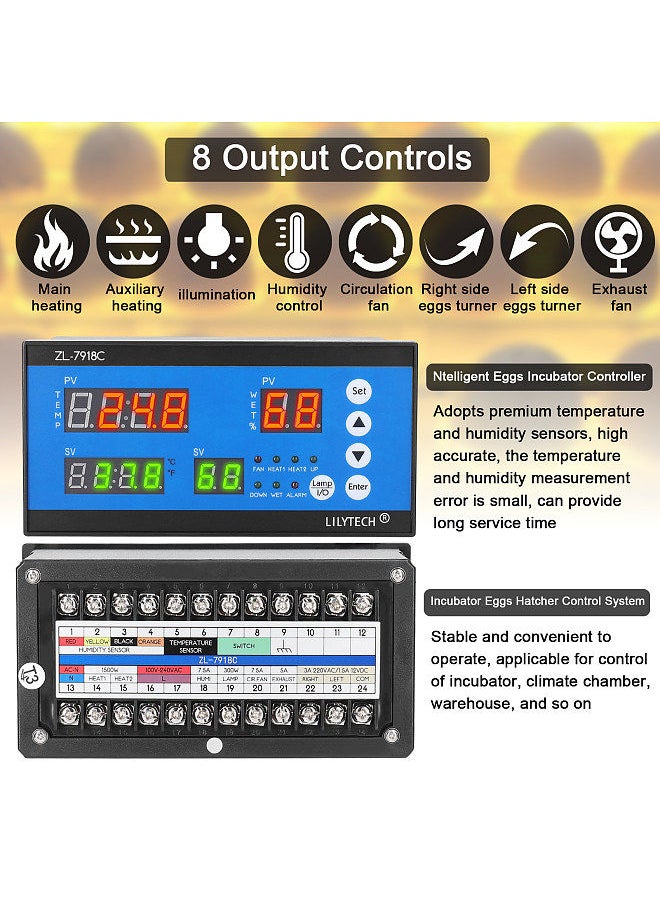 Generic Intelligent Eggs Incubator Controller Multifunctional Automatic Incubator Eggs Hatcher Control System Incubation Temperature and Humidity Controlling Device  - Image 4