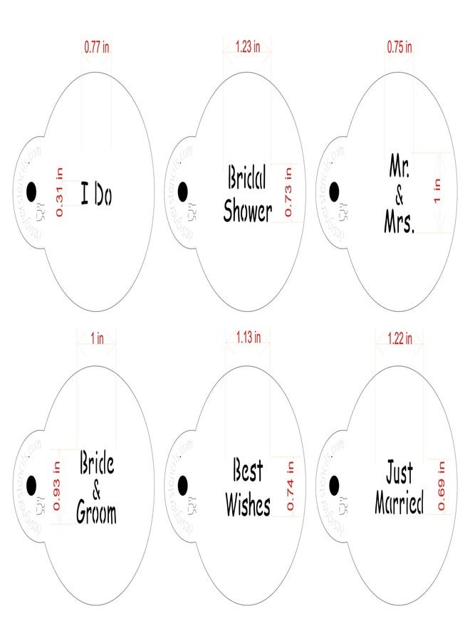 Designer Stencils Wedding Lettering Cookie Stencil Set, (BRIDE & GROOM - BEST WISHES - JUST MARRIED - I DO - BRIDAL SHOWER - MR. & MRS) Beige/semi-transparent - Image 5