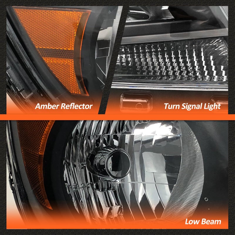 AXLAHA Headlight Assembly for Chevy Colorado 2015 2016 2017 2017 2019 2020 2021 Black Housing Amber Reflector Clear Lens Driver and Passenger Side - Image 5