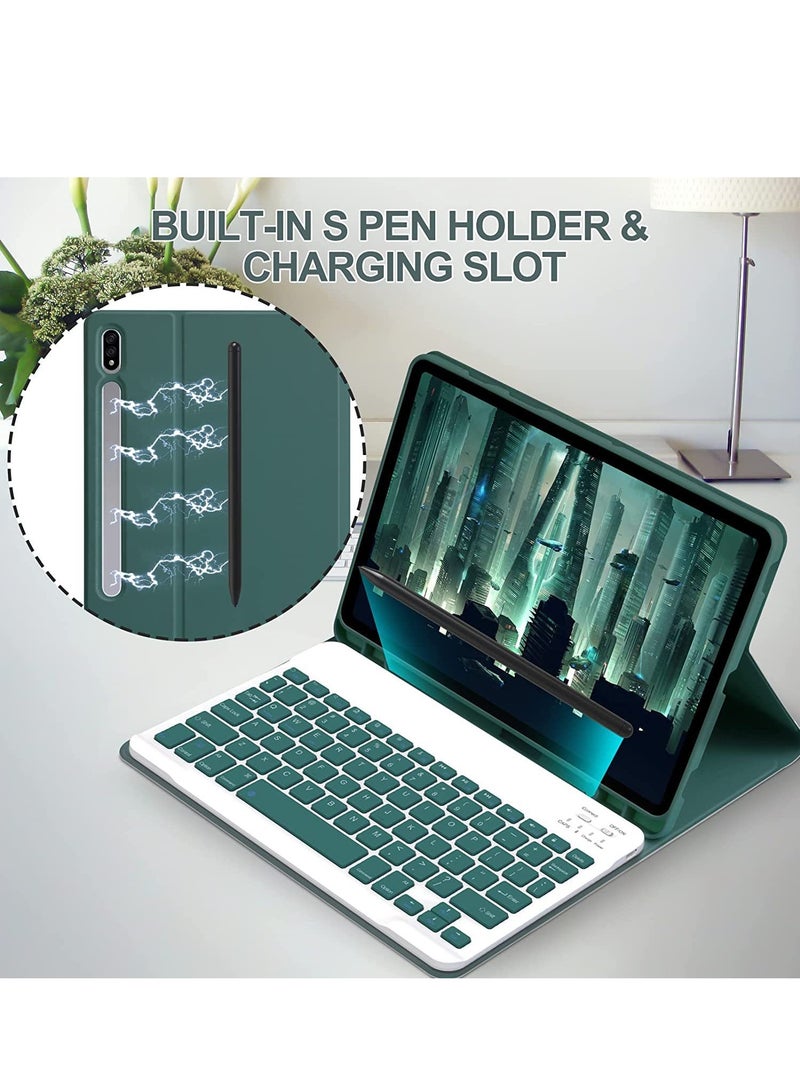 general The Arabic and English keyboard case is compatible with the Galaxy Tab S9Plus/S9FE Plus/S9ultra/S9/S9FE slim case with pen slot and detachable wireless Bluetooth keyboard - Image 3