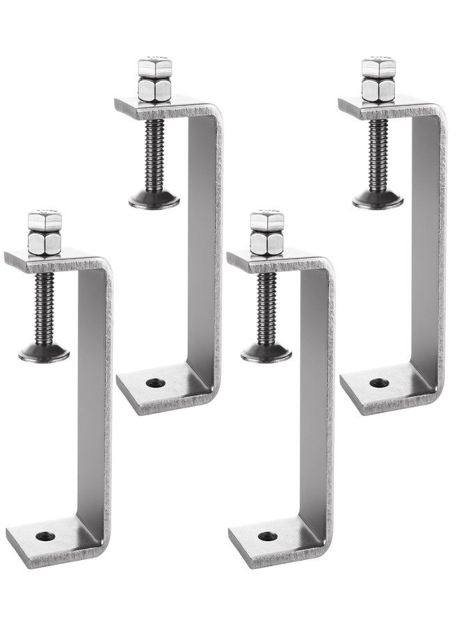 AKOLAFE 4 Pack Heavy Duty C Clamps Set 4 Inch Desk Clamp Mount Bulk 69-93 MM Adjustable C-Clamps with M10 Hole Stainless Steel U Clamp Small G Clamp Metal Tiger Clamps for Woodworking Welding Building - Image 1