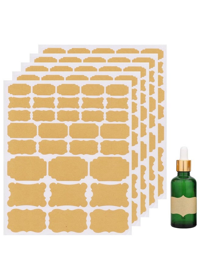 ZbFwmx Kraft Sticker Labels For Jars And Bottles Nature Brown Kraft Label Stickers Blank Spice Labels Pantry Labels Sticker For Jars And Lids Different Size Label Stickers (160Pcs) - Image 1
