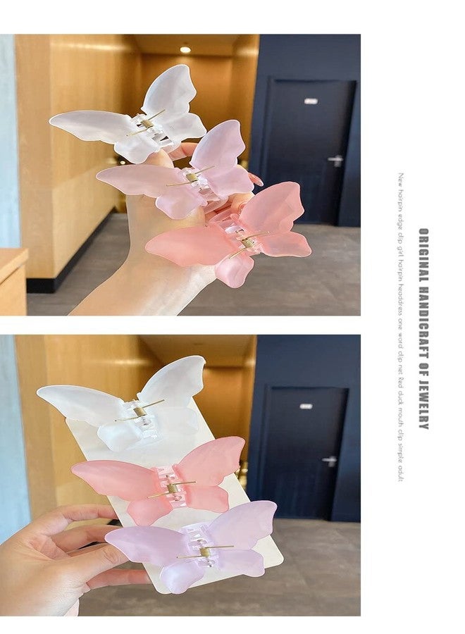 EPARTY إي بارتي - 5 قطع، مشابك شعر صغيرة جديدة على شكل فراشة، مشابك شعر على شكل مخلب سرطان البحر، مشابك شعر صلبة وبسيطة وجميلة للنساء والفتيات، إكسسوارات شعر - Image 4