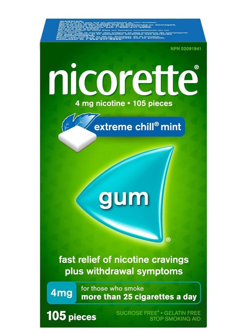 Nicorette	Extreme Chill Mint 4mg Gum	105 Pieces