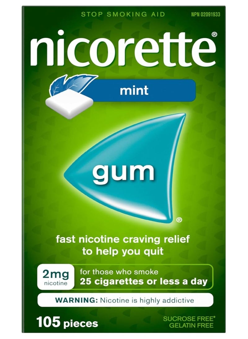 Nicorette	Extreme Chill Mint 2mg Gum	105 Pieces - Image 1