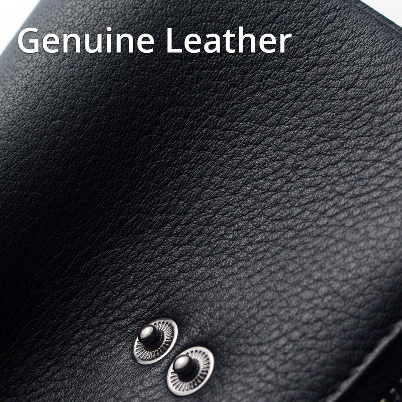 Bveyzi Small Soft Leather Wallet for Women RFID Blocking Ladies Card Holder with Double Zipper Pocket (Black) - Image 5