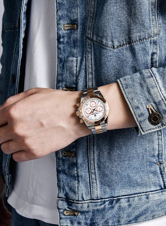 PAGANI DESIGN Classic Men's Multifunctional Chronograph Full Stainless Steel Japanese VK63 Quartz Movement Tester 100m Waterproof Luxury Business Watch - Image 5