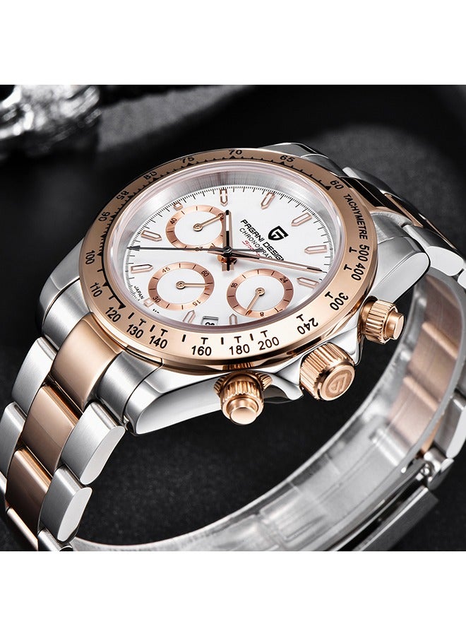 PAGANI DESIGN Classic Men's Multifunctional Chronograph Full Stainless Steel Japanese VK63 Quartz Movement Tester 100m Waterproof Luxury Business Watch - Image 4