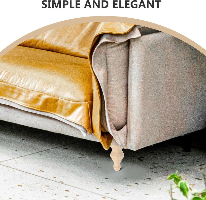 4pcs Solid Wood Sofa Legs Replacement for Bed Table Feet Modern Furniture Legs Set 6x12cm Round Wooden Cabinet Riser for Couch and Chair - Image 3
