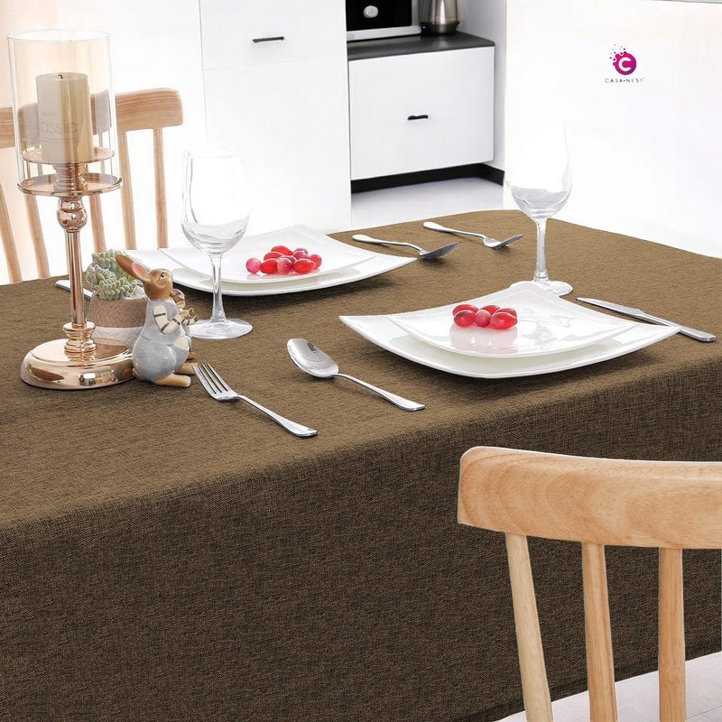 CASANEST Jute Rectangular Table Cover 36 x 54 Inches Brown Heat Resistant Solid Color Perfect for Dining Table Wedding Christmas All Season - Image 3