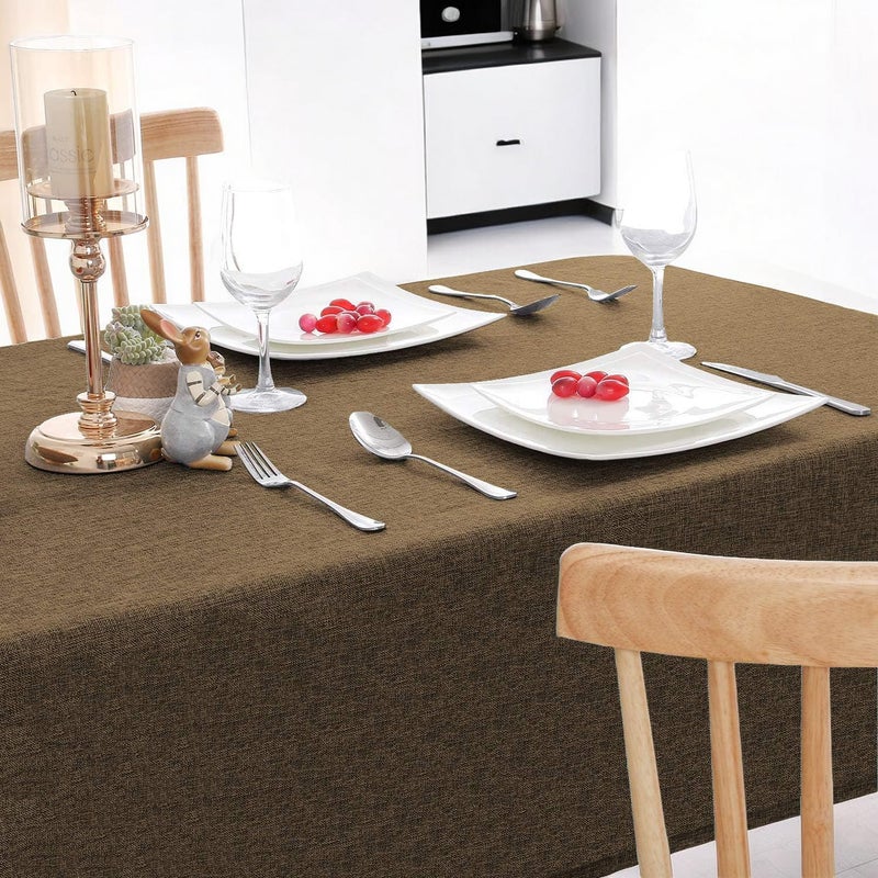 CASANEST Jute Rectangular Table Cover 36 x 54 Inches Brown Heat Resistant Solid Color Perfect for Dining Table Wedding Christmas All Season - Image 4