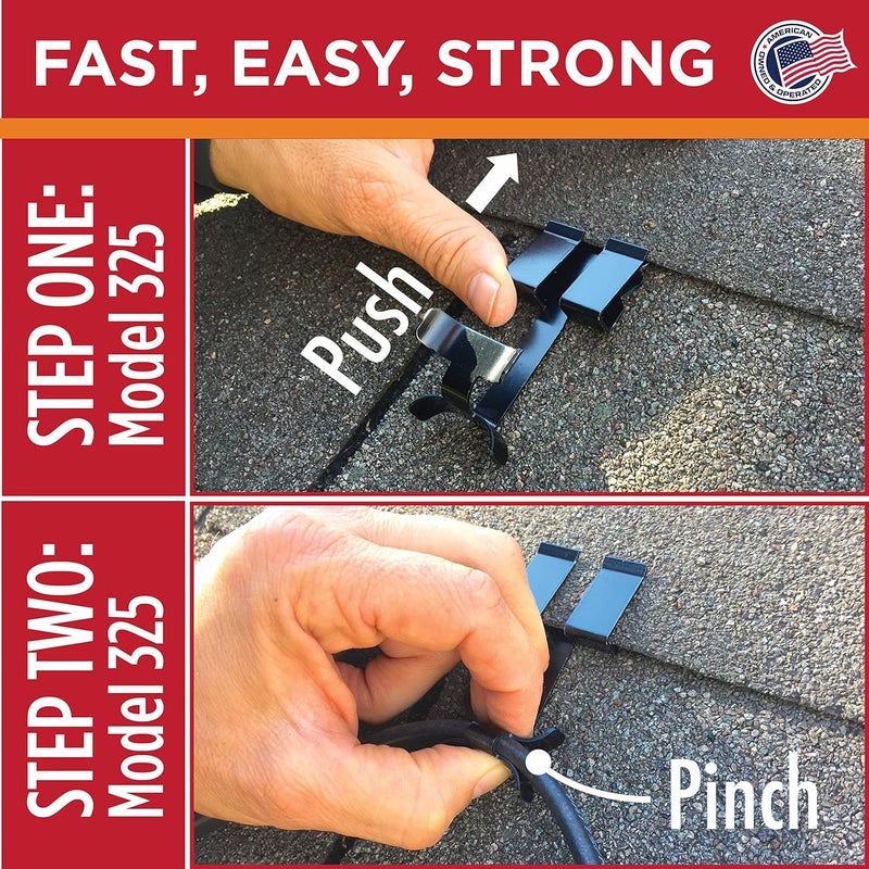 Grip Clip Roof Clips, Safe for Heat Tape, Electric Cable & Roof Heat Cable Installation, Prevents Roof Damage, Easy Nail-Free Outdoor Cable Clips, Your Ultimate Cable Clip (.325-5 Pack) - Image 4