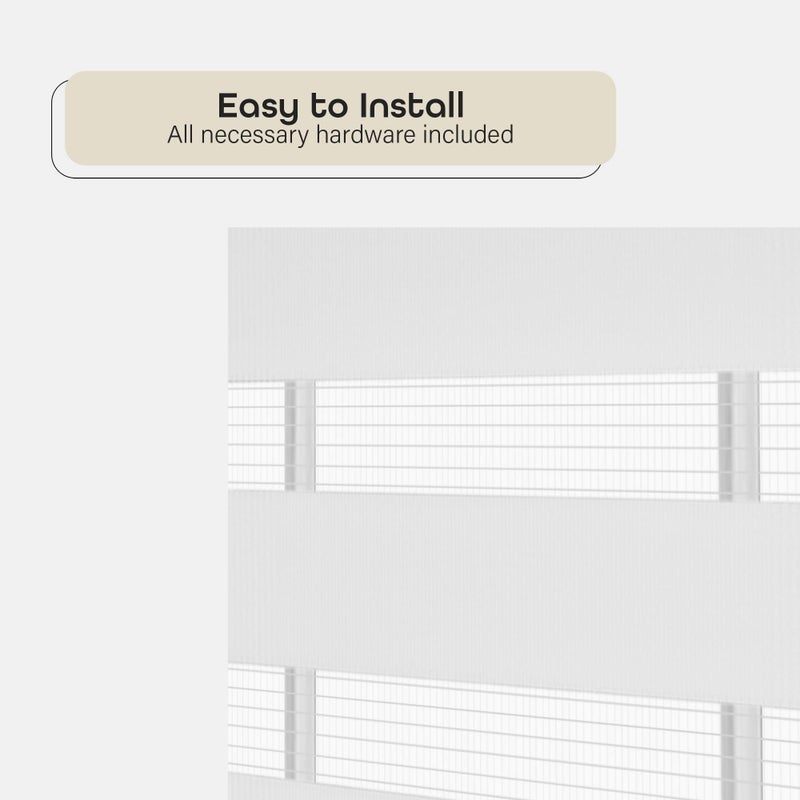 Achim Cordless Celestial Sheer Double-Layered Window Roller Shade - 35 Inch Width x 72 Inch Length (White) - Light Filtering Vinyl Window Privacy Blinds for Bedroom & Dining Room by Achim Home DÃ©cor - Image 3