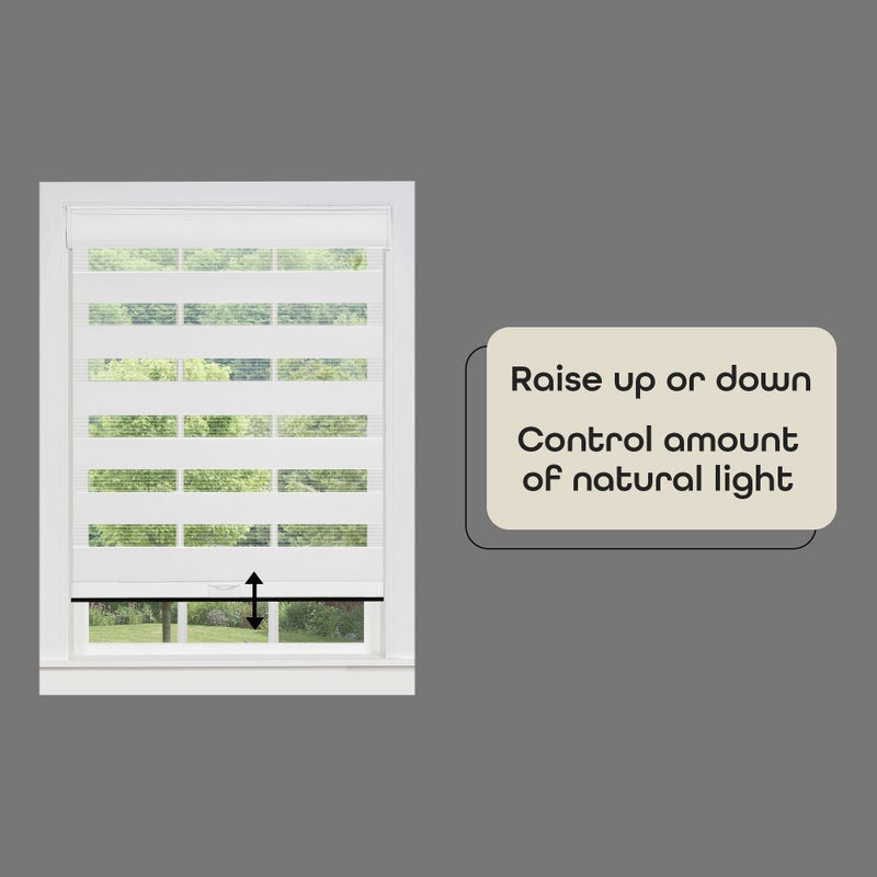 Achim Cordless Celestial Sheer Double-Layered Window Roller Shade - 35 Inch Width x 72 Inch Length (White) - Light Filtering Vinyl Window Privacy Blinds for Bedroom & Dining Room by Achim Home DÃ©cor - Image 4