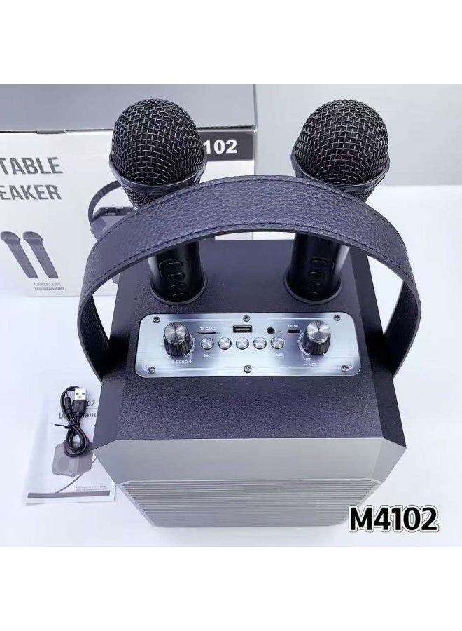 M4102 الأصلي 15 واط لاسلكي بلوتوث للحفلات الخارجية والداخلية كاريوكي سوبر باس ميكروفون محمول مكبر صوت Partybox - Image 4