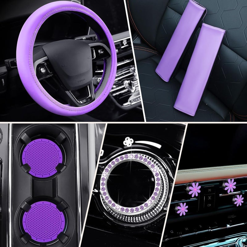 Frienda 10 Pcs Purple Car Accessories Set - Image 3