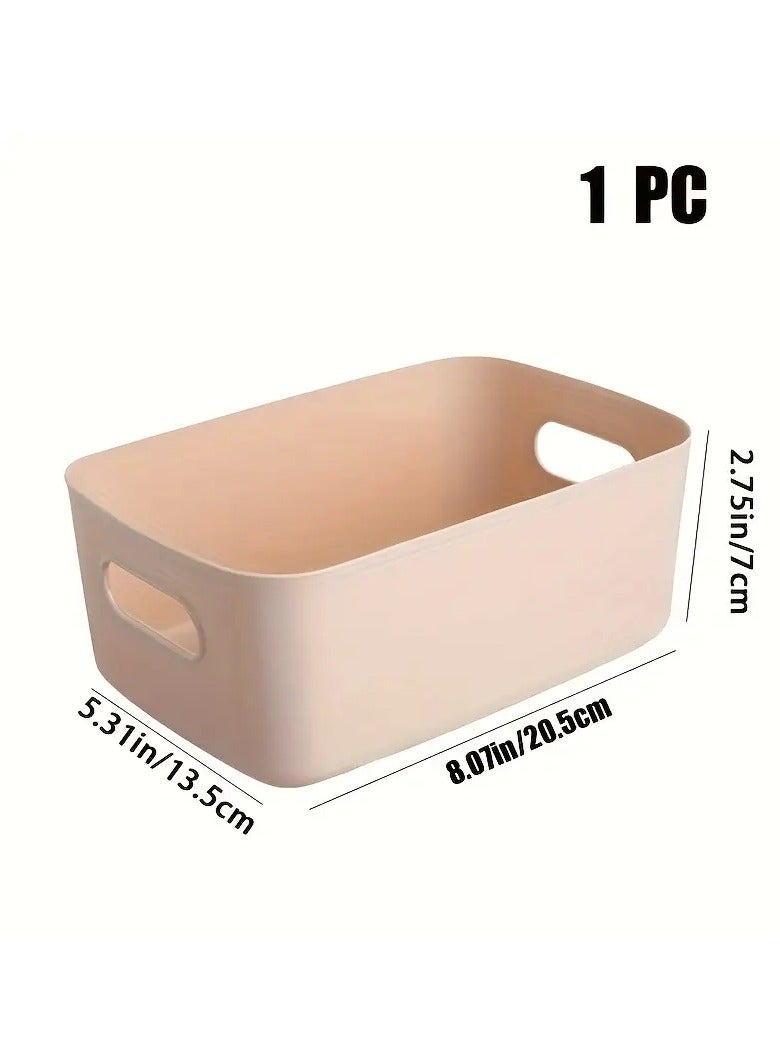 ORiTi Multi-Purpose Cosmetic Storage Basket,Storage Box With Handle, Plastic Storage Organizer Bin, Home Decoration For Home,Office Kitchen,Bedroom - white - Image 3