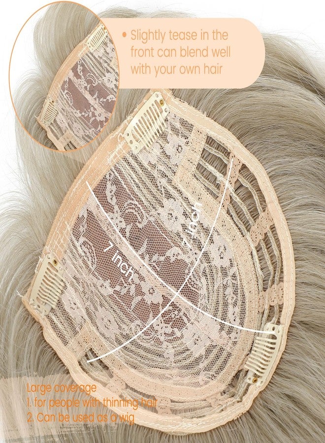 Molefi Hair Toppers for Women with Thinning Hair,Blonde 14Inch Hairtoppers for Women Synthetic Bob Style Short Hair Topper Hairpieces for Cosplay - Image 3