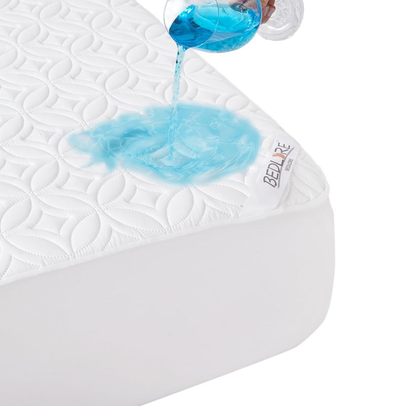 BEDLORE Waterproof Mattress Protector Full Size Mattress Pad with Deep Pocket 615 Depth Soft Breathable Double Bed Mattress Cover for Bedroom College Dorm Hotel White