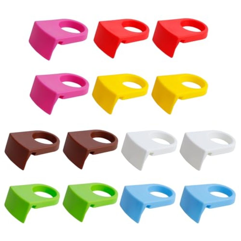 Drink Cup Holder Clip Set 14 Vibrant Color Secure Snap Lock Wine Glass Clips - Universal Drink Compatibility for Home Parties Wedding Receptions - Image 1