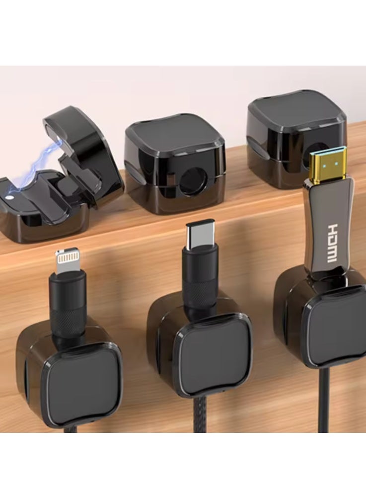 Pixel Essentials Magnetic Cable Cord Organizer – Desk Cable Holder, Anti-Slip Wire Management, For Charging Cables, Earphones, USB, HDMI - Image 1