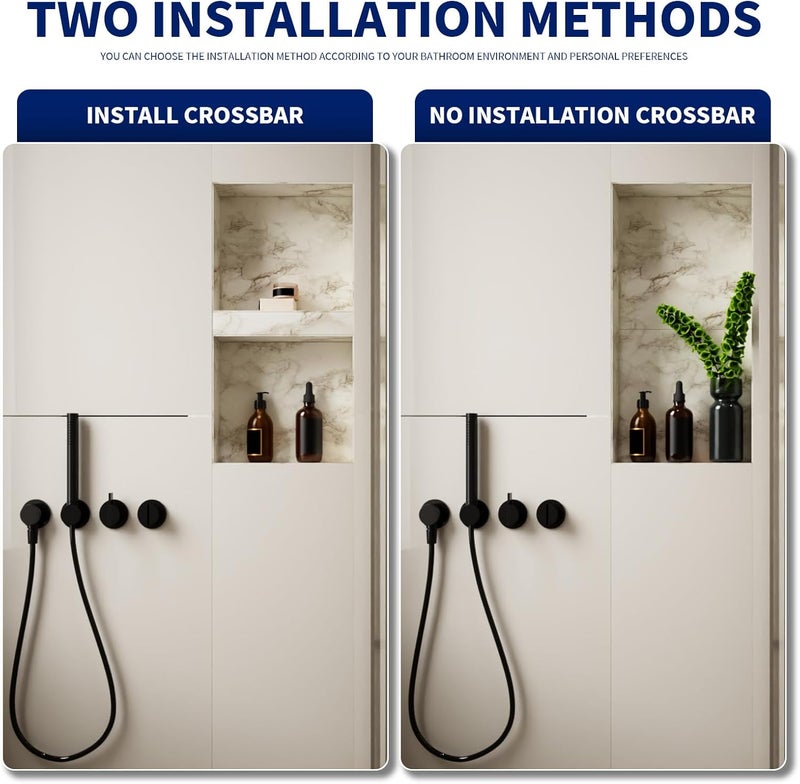 BWE Black Shower Niche Insert Tile Ready 16" X 32" Rectangle for Shower Wall Prefabricated Waterproof Double Shelves Recessed Niche for Shower Bathroom Storage - Image 4