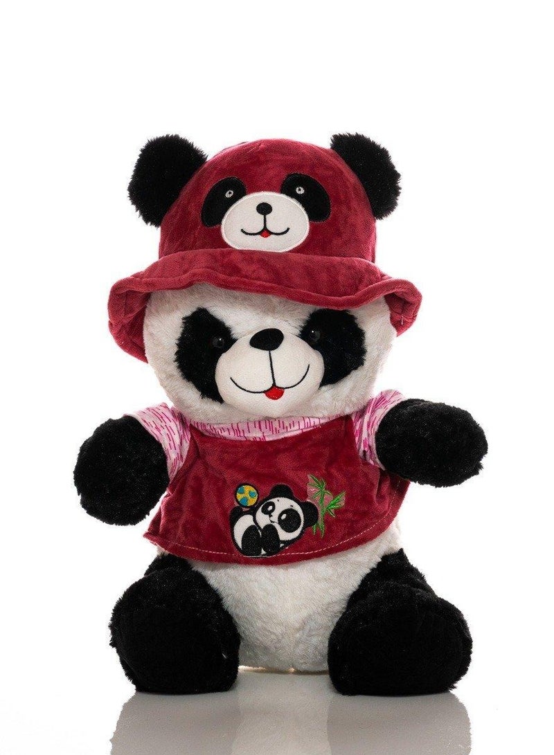 UNIVERSAL TOYS Fashion Icon Panda: 12-Inch Modern Panda Plush Toy, Bright Colors, Perfect Gift for Kids & Adults | Trendy & Stylish Panda with Elegant Design | Premium Quality Toy (Red)  - Image 1