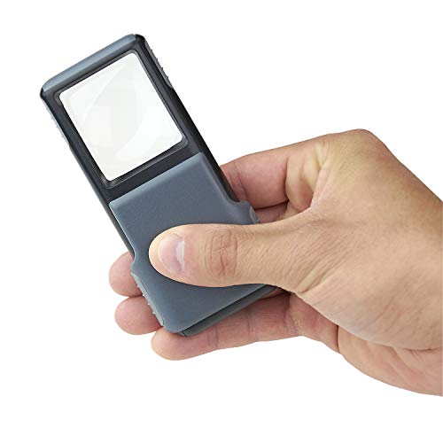 Carson 5x MiniBrite LED Lighted Slide-Out Aspheric Magnifier with Protective Sleeve - Set of 4 (PO-55MU),Gray - Image 5