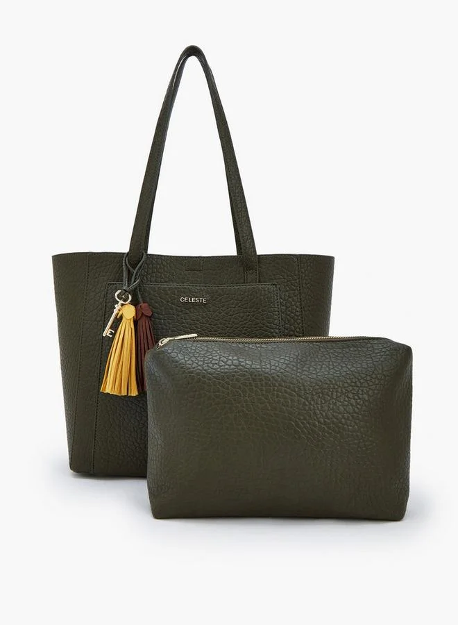سيليست Textured Tote Bag With Pouch