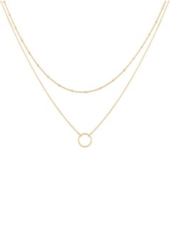 Generic Layered Heart Necklace Pendant Handmade 18k Gold Plated Dainty Gold Choker Arrow Bar Layering Long Necklace for Women  - Image 1