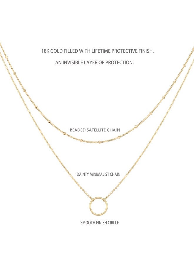 Generic - Layered Heart Necklace Pendant Handmade 18k Gold Plated Dainty Gold Choker Arrow Bar Layering Long Necklace for Women - Image 1