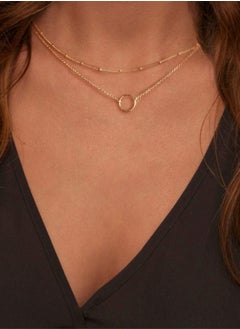 Generic Layered Heart Necklace Pendant Handmade 18k Gold Plated Dainty Gold Choker Arrow Bar Layering Long Necklace for Women  - Image 4