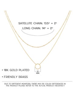 Generic Layered Heart Necklace Pendant Handmade 18k Gold Plated Dainty Gold Choker Arrow Bar Layering Long Necklace for Women  - Image 3